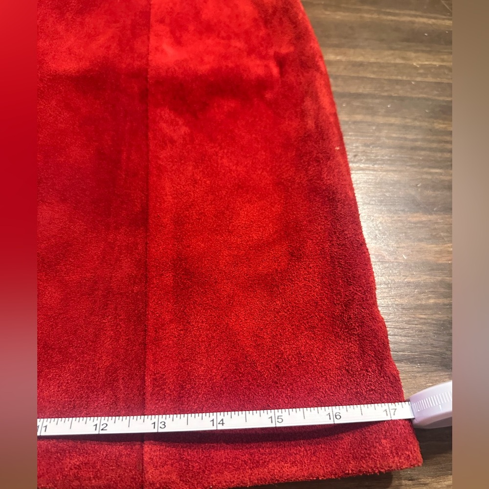 Vintage Red Suede Mini Skirt Size 5/6 -fits small (see info) USA Made - Picture 9 of 12